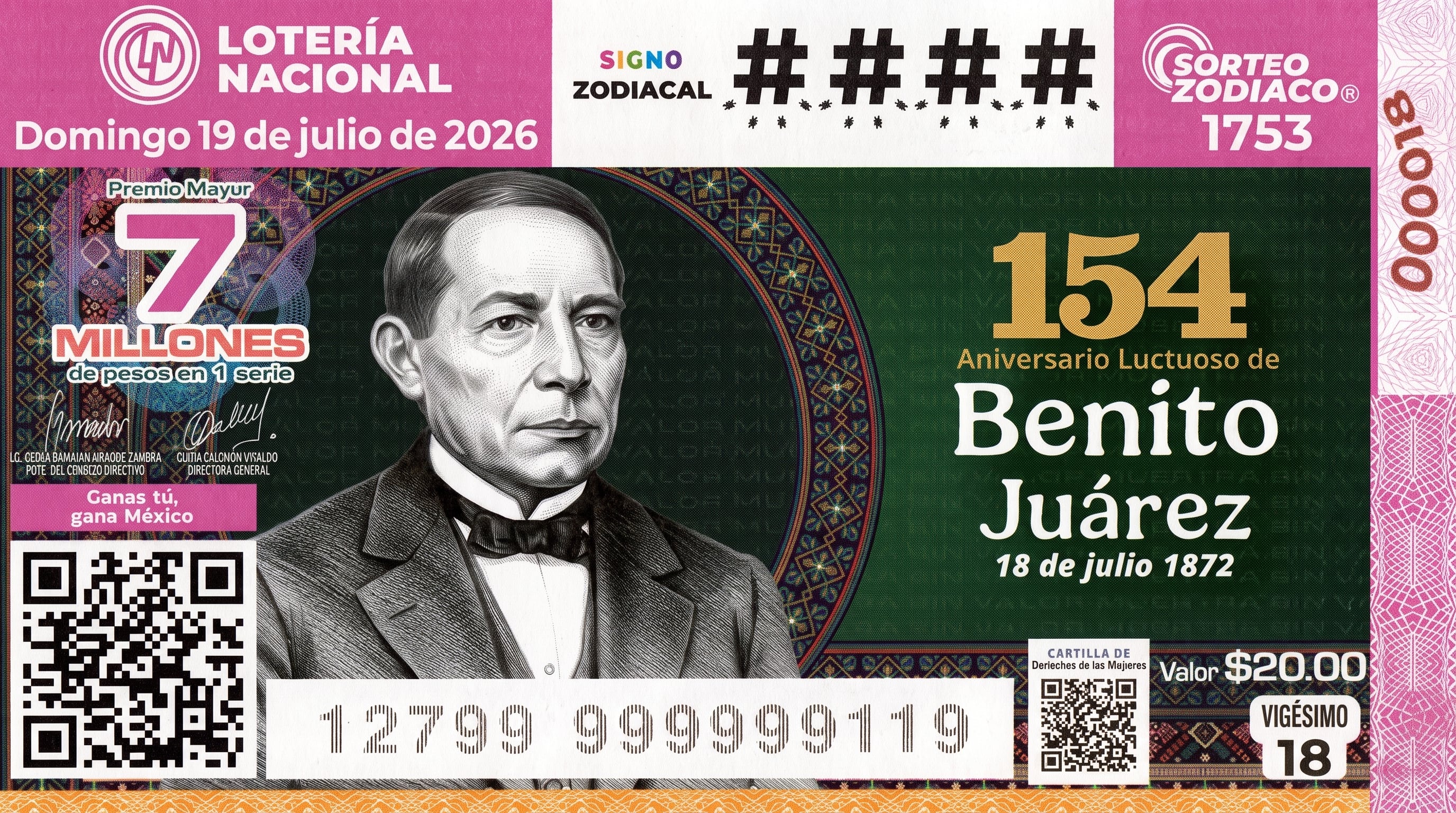 Sorteo Zodiaco 1753: Resultados de la Lotería Nacional del domingo 19 de julio