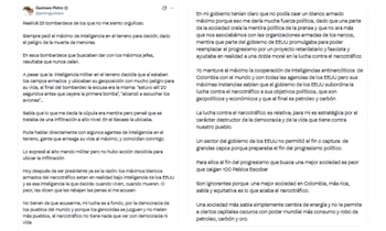 El presidente Gustavo Petro aseguró que un sector del Gobierno de Estados Unidos estaba detrás de los resultados negativos de sus bombardeos - crédito @petrogustavo/X