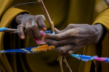 Los desplazados utilizan los materiales