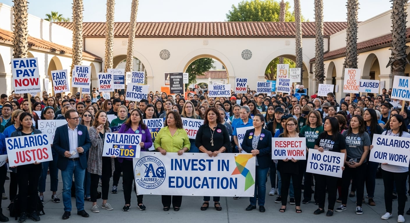 Docentes, personal no docente y directivos de escuelas angelinas se manifiestan exigiendo salarios justos y mejores condiciones laborales (Imagen Ilustrativa Infobae)