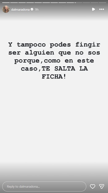 "¡Te salta la ficha!", destacó Dalma (Instagram)
