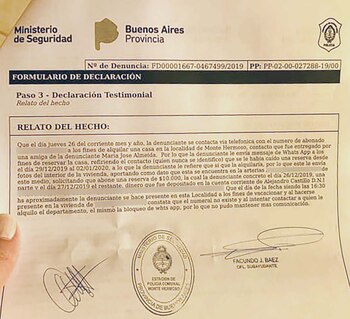 La denuncia radicada en Monte