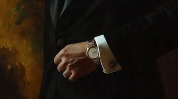 Boda sofisticada, traje de gala, reloj de lujo, elegancia masculina, estilo clásico, matrimonio perfecto, detalles de lujo, ocasión especial - (Imagen Ilustrativa Infobae)