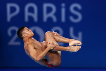 Luis Felipe Uribe se metió en las finales de los clavados, desde los tres metros trampolín - crédito Hannah Mckay/REUTERS