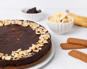 Tarta Chocoplatano, una tarta vegana