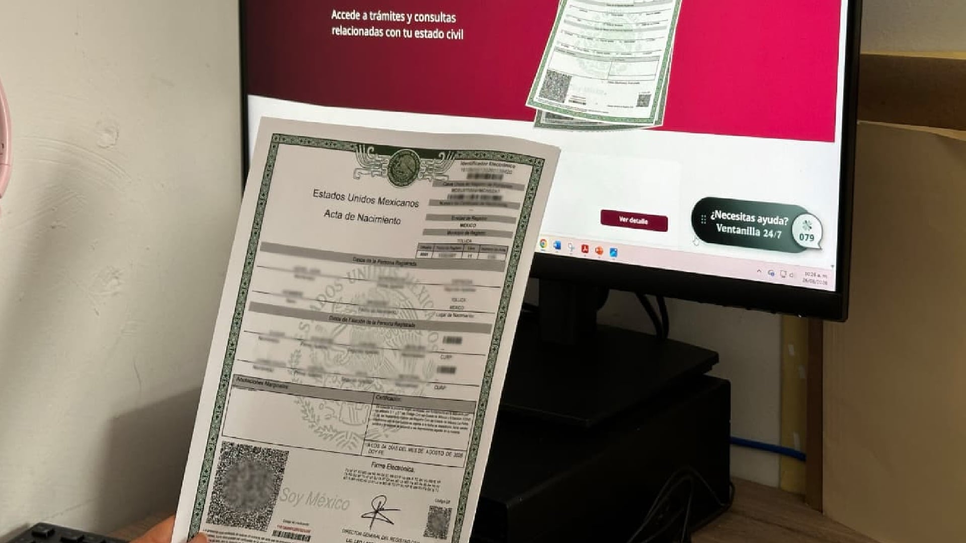Acta de nacimiento física y digital Edomex trámites escolares (Gob. Edomex)