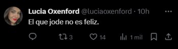 La reacción de Lucía Oxenford