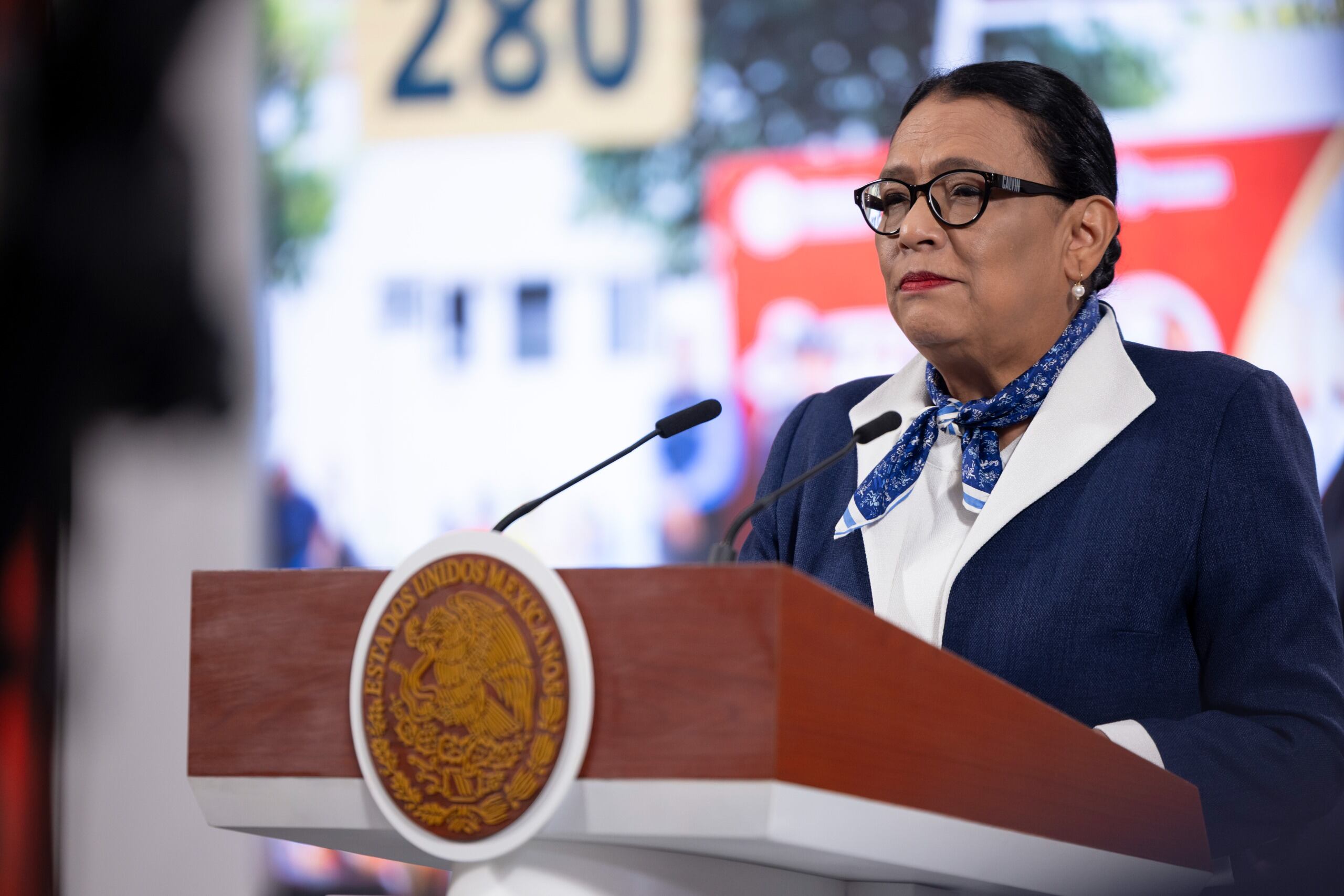 La secretaria de Gobernación, Rosa Icela Rodríguez, señaló que los megabloqueos podrían responder a intereses políticos más que exigencias de los trabajadores. (Gobierno de México)