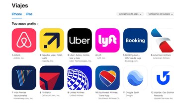 Aplicaciones de viajes más descargadas