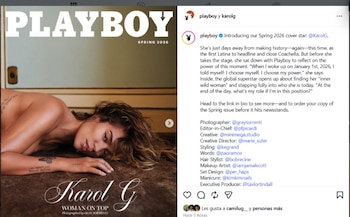 Karol G reveló que a la única que le preguntó si posar o no para Playboy fue a Sofía Vergara - crédito @playboy / Instagram