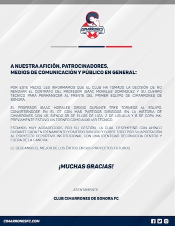 Isaac Morales Domínguez dejó de