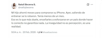 La mamá compartió el testimonio