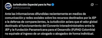 JEP - crédito @JEP_Colombia/X