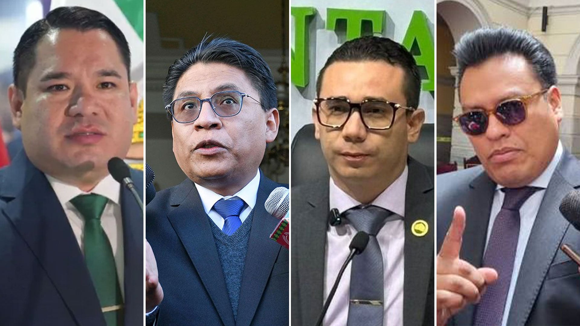 Algunos de los sancionados por Estados Unidos: Roger Mariaca, Ivan Lima, Alberto Zeballos e Israel Campero