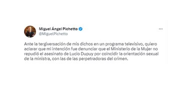 Tuit de Miguel Angel Pichetto