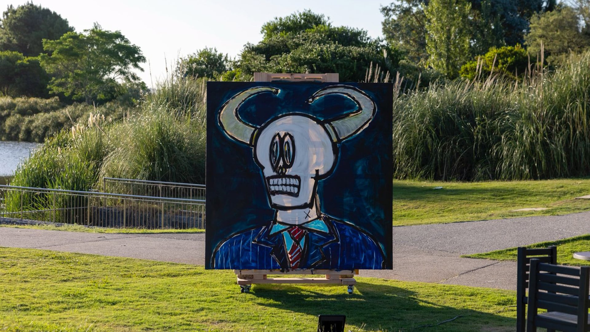 Una de las obras pictóricas de Jorge