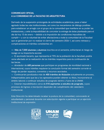 La facultad invitó a las