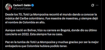 Carlos Fernando Galán - crédito @CarlosFGalan/X