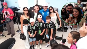 Las perlitas de la histórica visita de Messi al GP de Miami de F1: abrazo con Colapinto, la emoción de su novia y el coche al que se subió