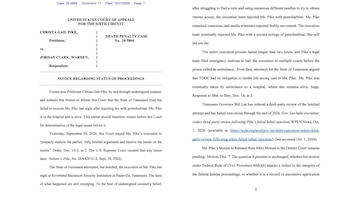 Texto legal en inglés con el encabezado del Tribunal de Apelaciones del Sexto Circuito de Estados Unidos sobre el caso de Christa Gail Pike