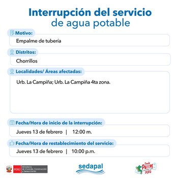 Publicación de Sedapal