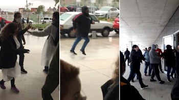 Video: se produjo un enfrentamiento entre dos grupos de sindicalistas frente a un Ministerio porteño