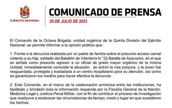 El Ejército Nacional se pronunció