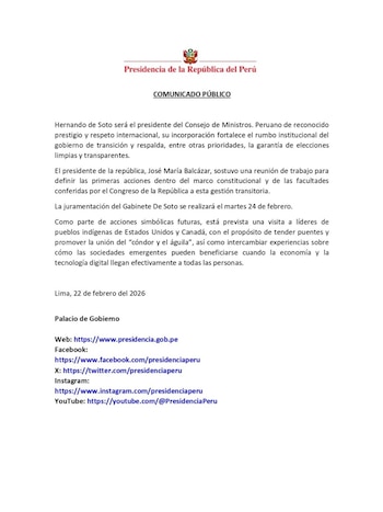 Comunicado de Presidencia