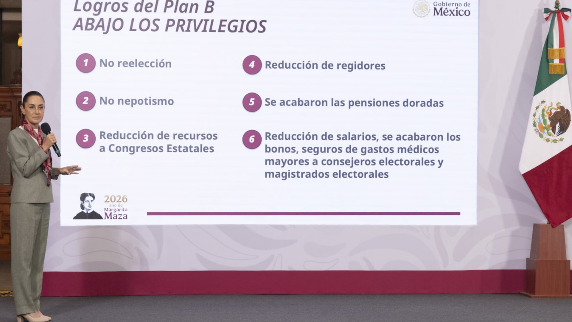 El Plan B de la Reforma Electoral fue aprobado en al menos 20 congresos locales, por lo que la presidenta Claudia Sheinbaum destacó el avance de su iniciativa. (Foto: Presidencia)