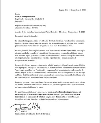 El 15 de octubre, Daniel