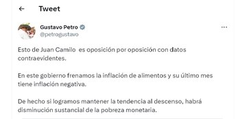 Tuit de Gustavo Petro en