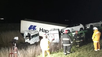 Dos camiones chocaron en Ruta 2, sentido a Mar del Plata