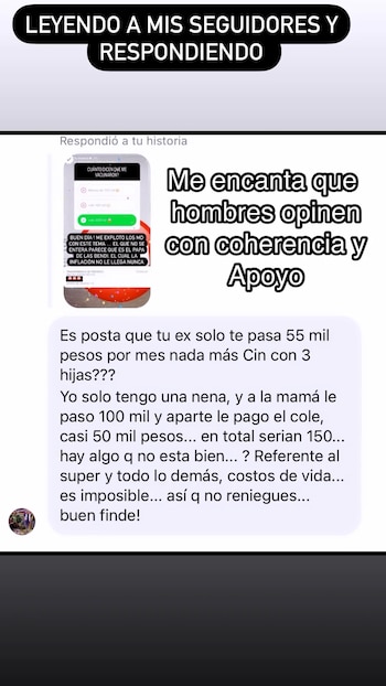 Cinthia Fernández subió capturas de