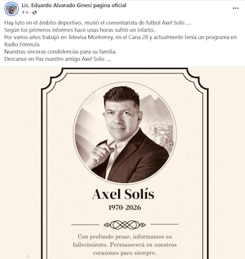 El anuncio del fallecimiento de Axel Solís provocó manifestaciones de apoyo y reconocimiento en redes sociales por parte de la comunidad deportiva. (Facebook/ Lic. Eduardo Alvarado Ginesi pagina oficial)