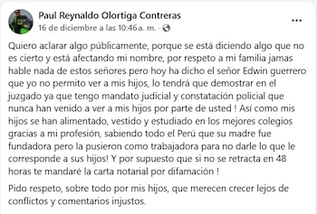 Mensaje del viudo de Edita