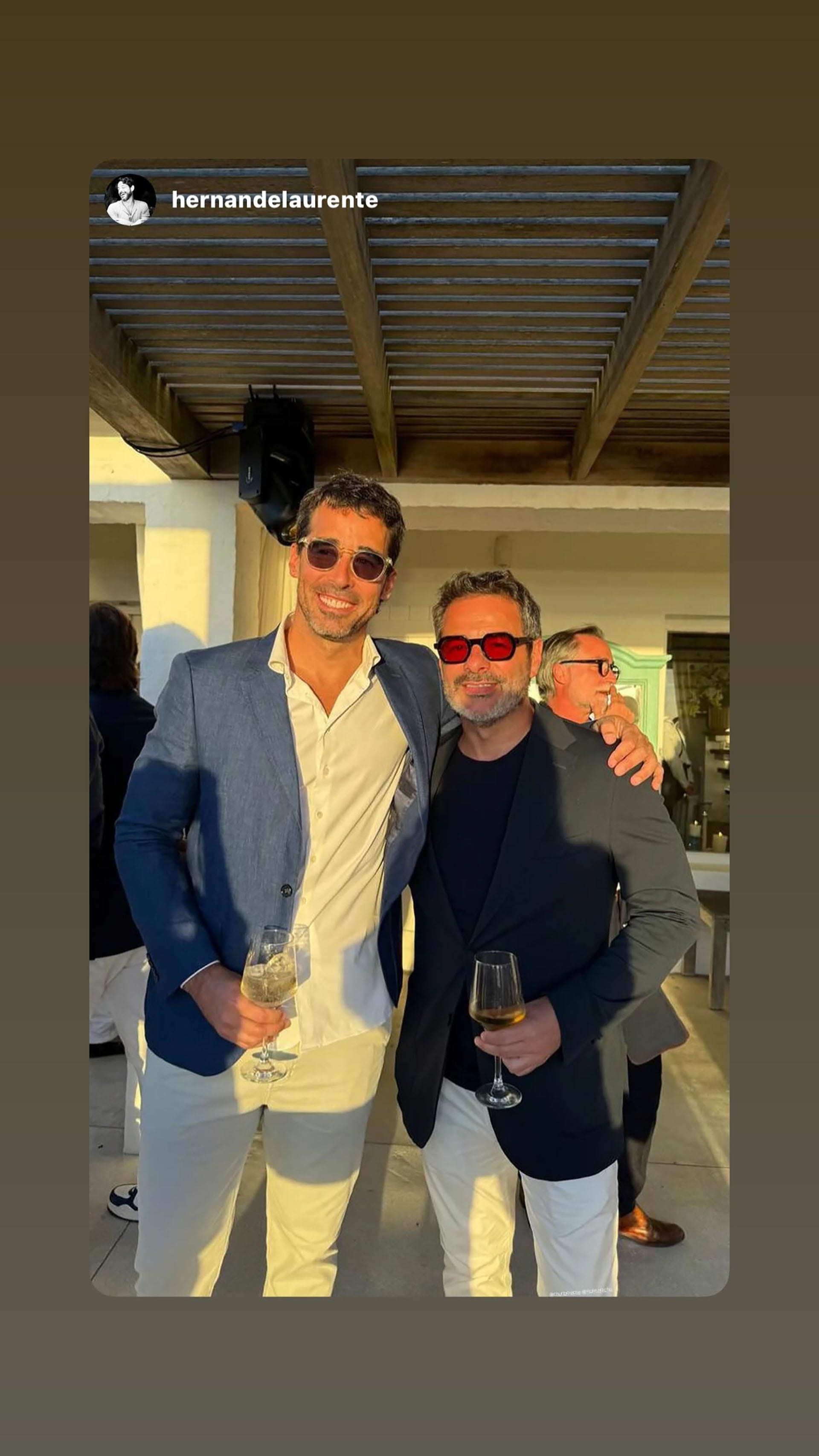 Nacho Viale con su amigo Hernán de Laurente