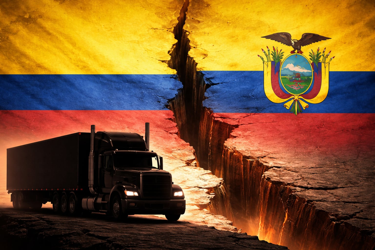 El transporte terrestre concentra el 72% del comercio bilateral entre Colombia y Ecuador, por lo que la imposición de aranceles del 30 % impactaría de forma directa a las cadenas logísticas- crédito (VisualsIA)