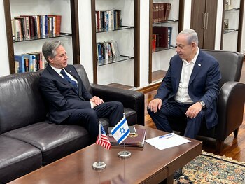 Blinken y Benjamin Netanyahu el
