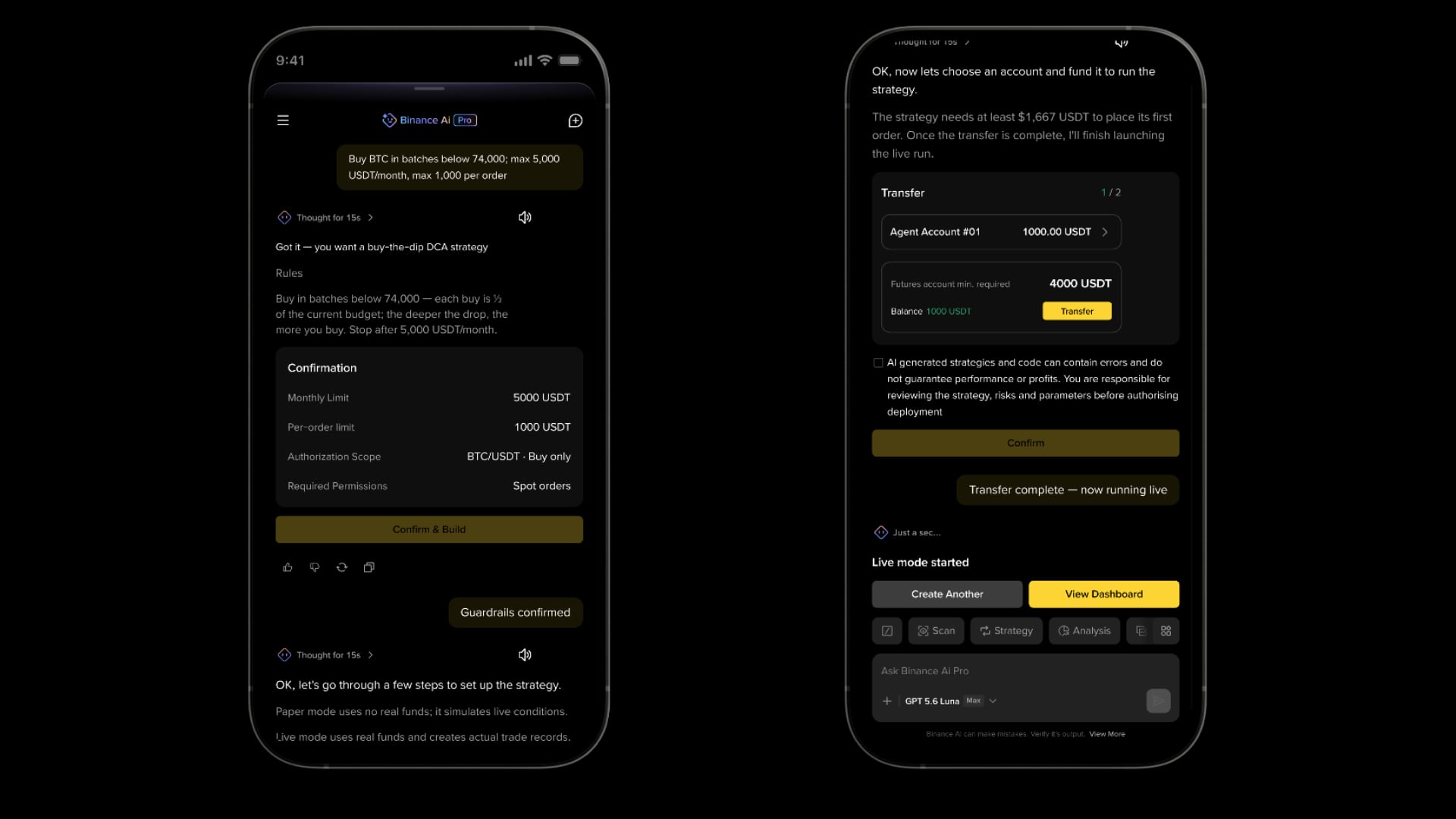 Binance AI Pro permite crear estrategias automatizadas de inversión. (Binance)