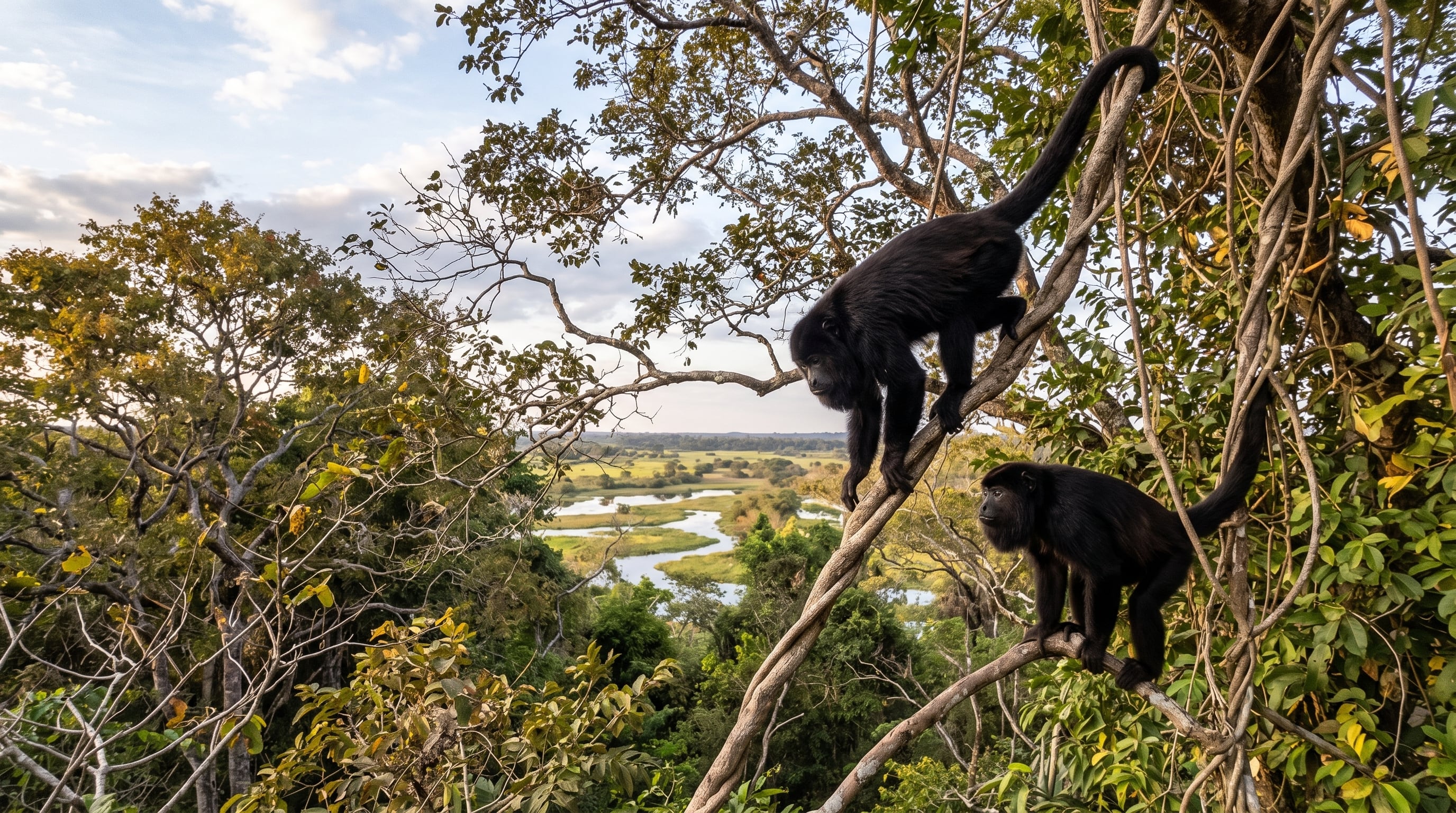 El proyecto de mitigación vial incluye siete puentes de cuerda elevados para permitir el cruce seguro de monos aulladores y otros primates (Imagen Ilustrativa Infobae)
