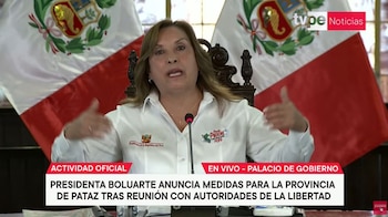 Conferencia de prensa de Dina Boluarte sobre el asesinato de 13 mineros en Pataz