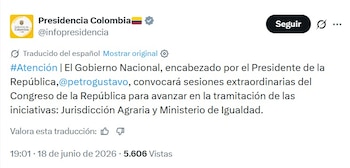 - crédito cpatura de pantlla @infopresidencia / X