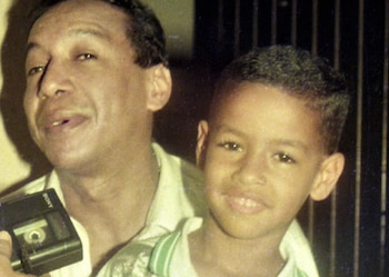 Diomedes Díaz con su hijo