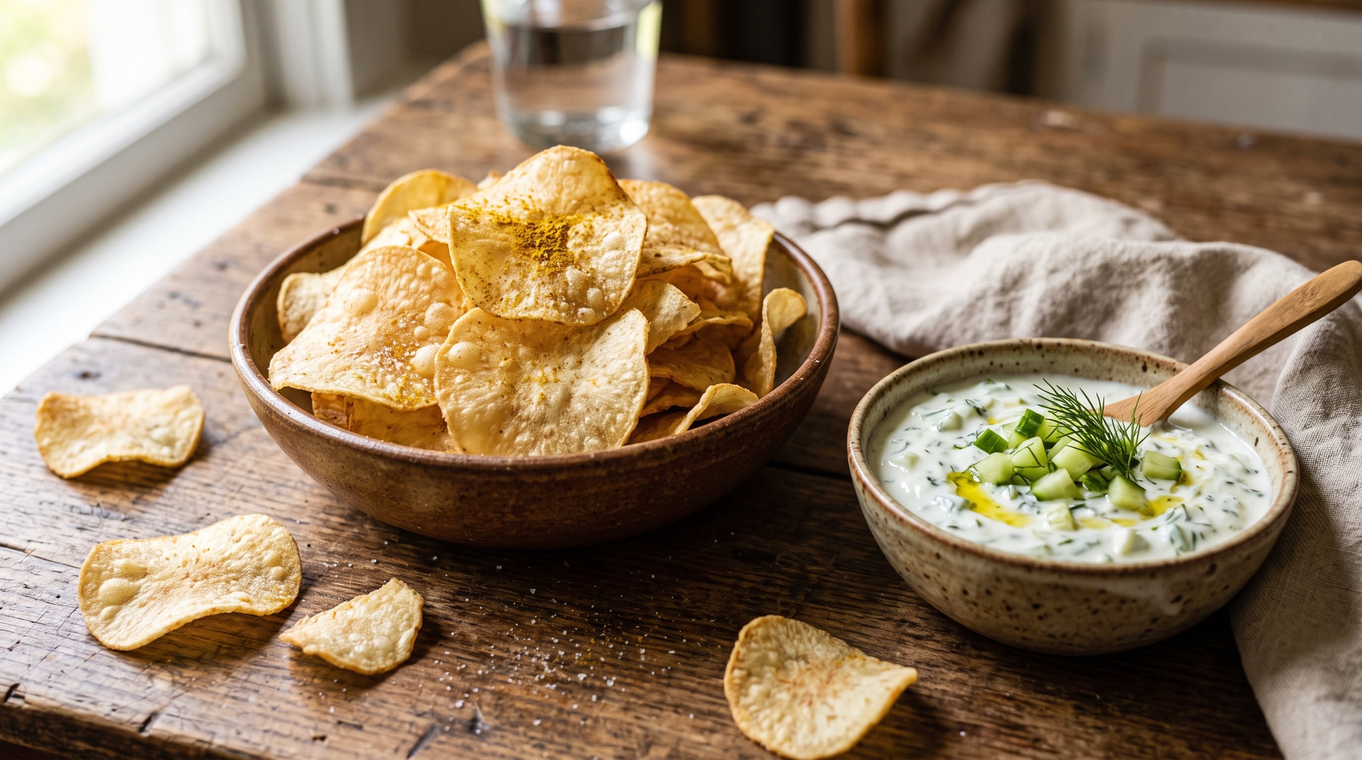 Una versión crocante de la clásica fainá, aromatizada con especias y acompañada de un dip fresco, ideal para compartir como aperitivo (Imagen Ilustrativa Infobae)