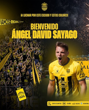 Davis Sayago, delantero de 25