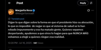 Margarita Rosa de Francisco defendió