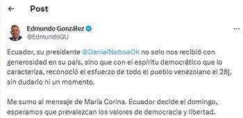 El mensaje de Edmundo González