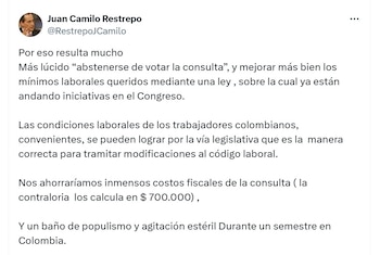 Juan Camilo Restrepo, exministro de
