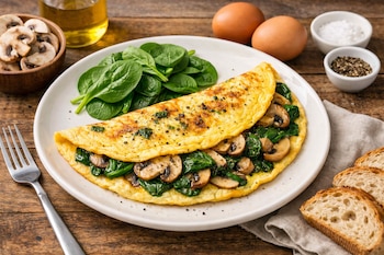 El omelette de espinaca y