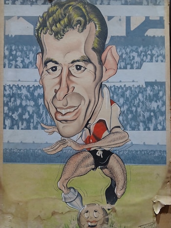 Delem como jugador de River. Dibujo realizado por el famoso caricaturista
Jorge de los Ríos